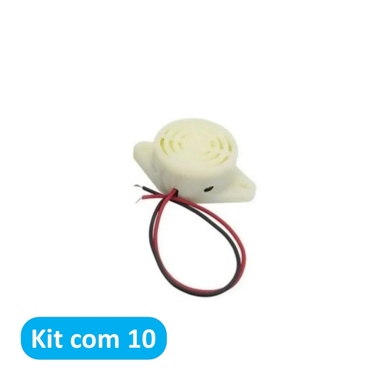 Kit Com 10 Pçs Buzzer Ativo 3-24V 95 Db Alarme Intermitente