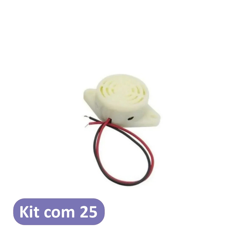 Kit Com 25 Pçs Buzzer Ativo 3-24V 95 Db Alarme Intermitente