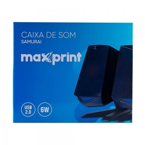 Caixa de Som MAXPRINT Samurai USB 2.0 6W Preto - Foto 3