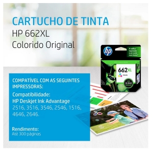 Cartucho HP 662XL Colorido Original CZ106AB - Foto 3