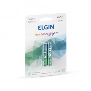 Pilha Alcalina ELGIN AAA LR03 Embalagem com 2 Unidades