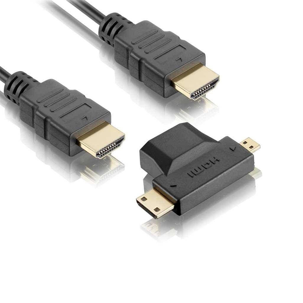 Cabo HDMI/HDMI ELGIN com Adaptador Mini/Micro Full HD 1080 3D 1,8 Metro - Foto 1