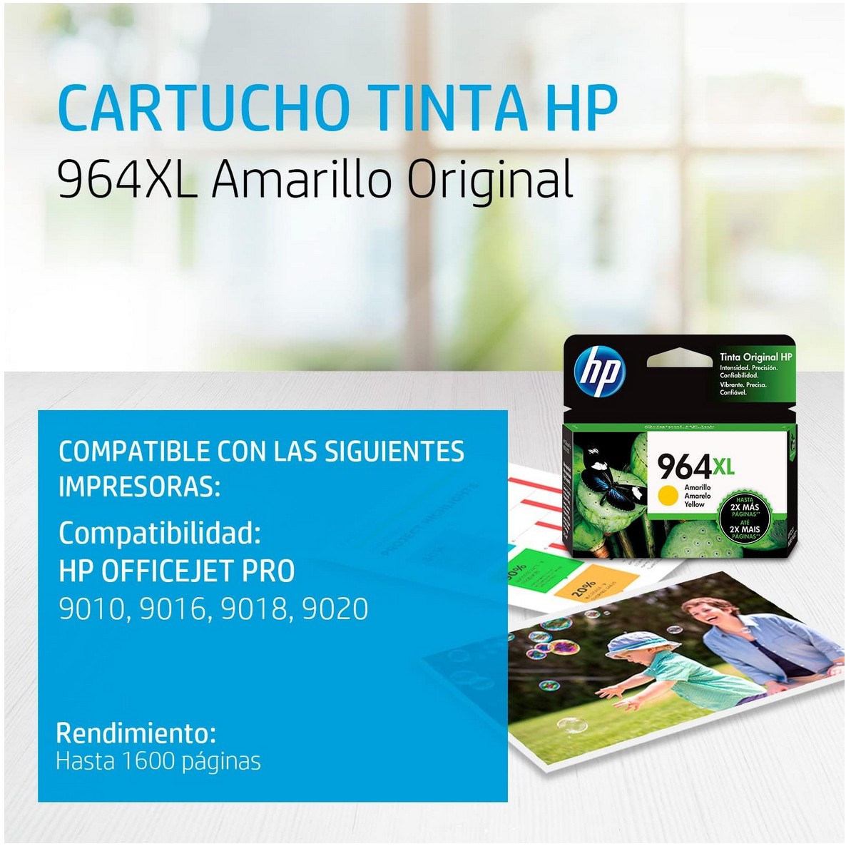 Cartucho HP 964XL  Amarelo Original 3JA56AL - Foto 1