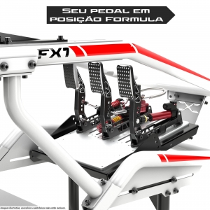 Cockpit Fórmula FX1 Branco Com Vermelho