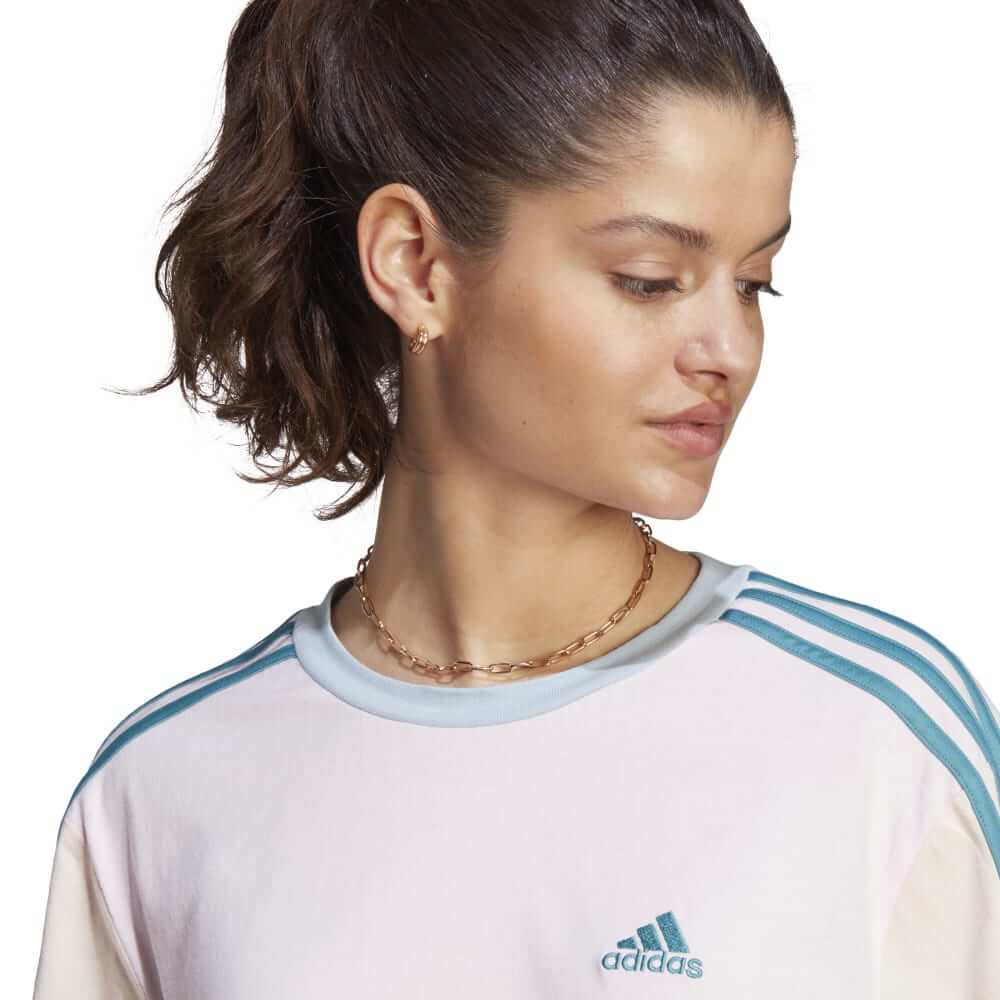 Camiseta Adidas Cropped Essentials 3 Stripes IM0364