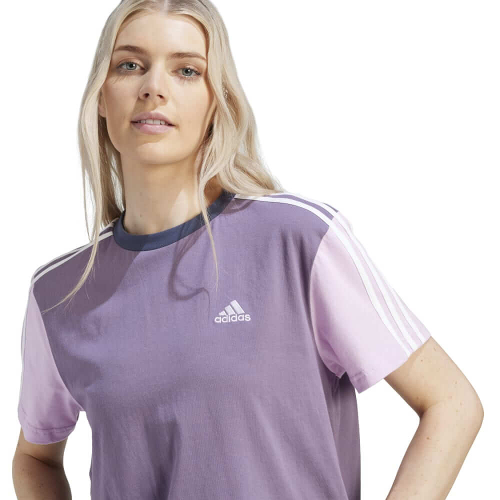 Camiseta Adidas Cropped Essentials 3 Stripes IM0365