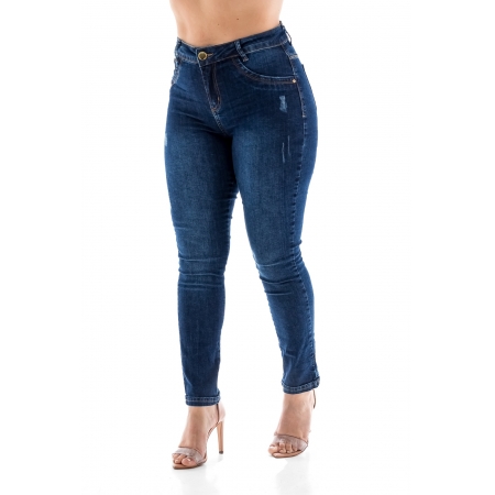 Calça Jeans Cropped com Bainha Italiana