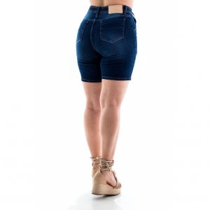 Bermuda Jeans Feminino Slim Bolso