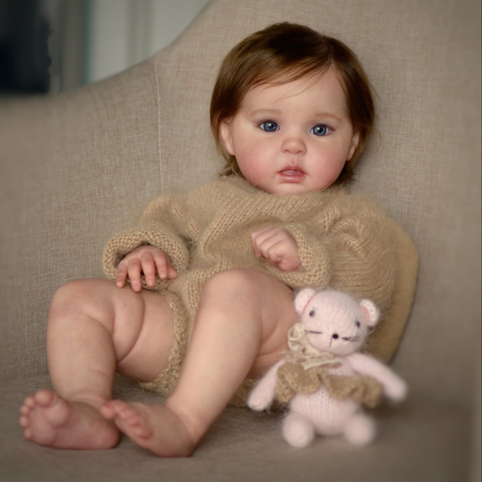 Bebê Reborn 3 D veias visíveis Soft Silicone- 50 cm