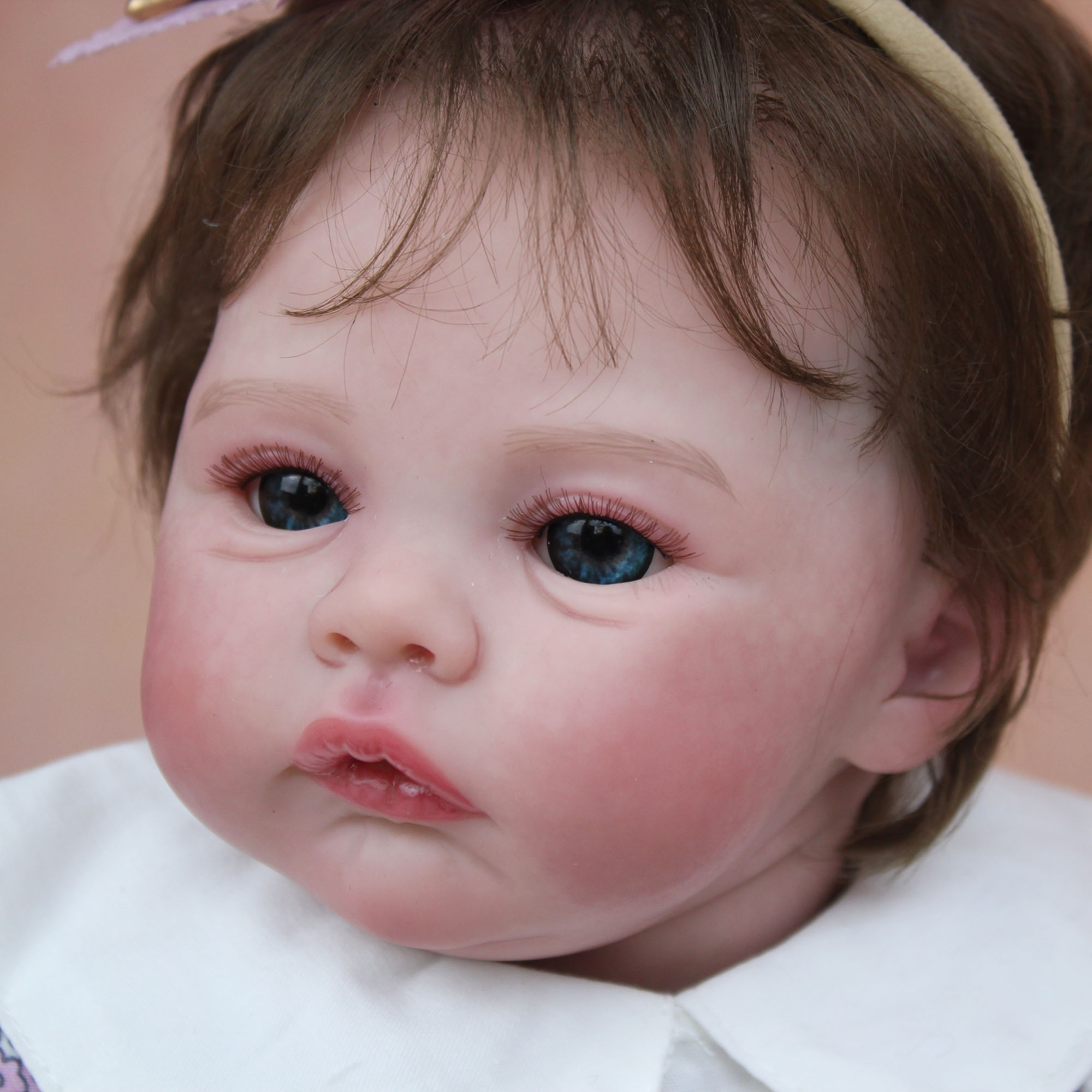 Bebê Reborn, pele 3D, veias visíveis, 48 cm
