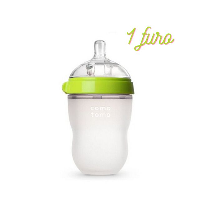 Mamadeira de Silicone bebê Anti-Cólica verde/rosa - 240 ml