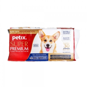 Tapete Higiênico para Cães 90 X 60 Cm Super Premium 60 Und Petix