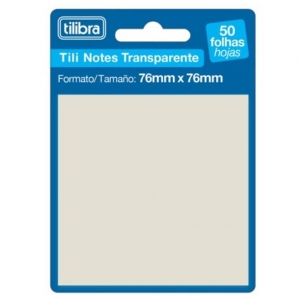 Bloco Adesivo Tili Notes Transparente 76mm x 76mm com 50 folhas - Tilibra