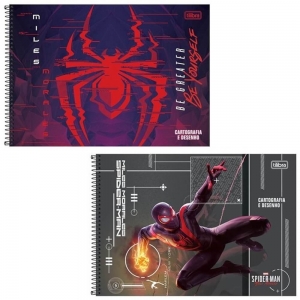Caderno Cartografia e Desenho Capa Dura Espiral 80 Folhas Spider Man - Tilibra