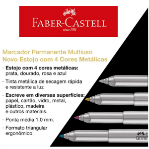 Pincel Marcador Permanente Metalico (Unidade) Faber-Castell