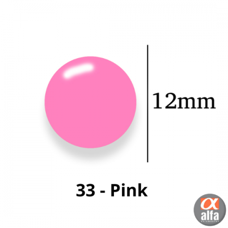 Botão de Pressão de Plástico Colorido 12mm 200 unidades 33 Pink Ritas