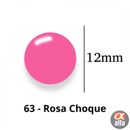 Botão de Pressão de Plástico Colorido 12mm 200 unidades 63 Rosa Choque Ritas