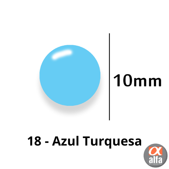 Botão de Pressão de Plástico Colorido 10mm 200 unidades 18 Azul Turquesa Ritas