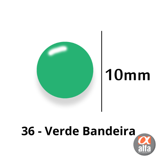 Botão de Pressão de Plástico Colorido 10mm 200 unidades 36 Verde Bandeira Ritas