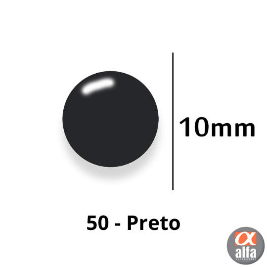 Botão de Pressão de Plástico Colorido 10mm 200 unidades 50 Preto Ritas