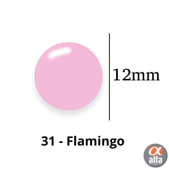 Botão de Pressão de Plástico Colorido 12mm 200 unidades 31 Flamingo Ritas