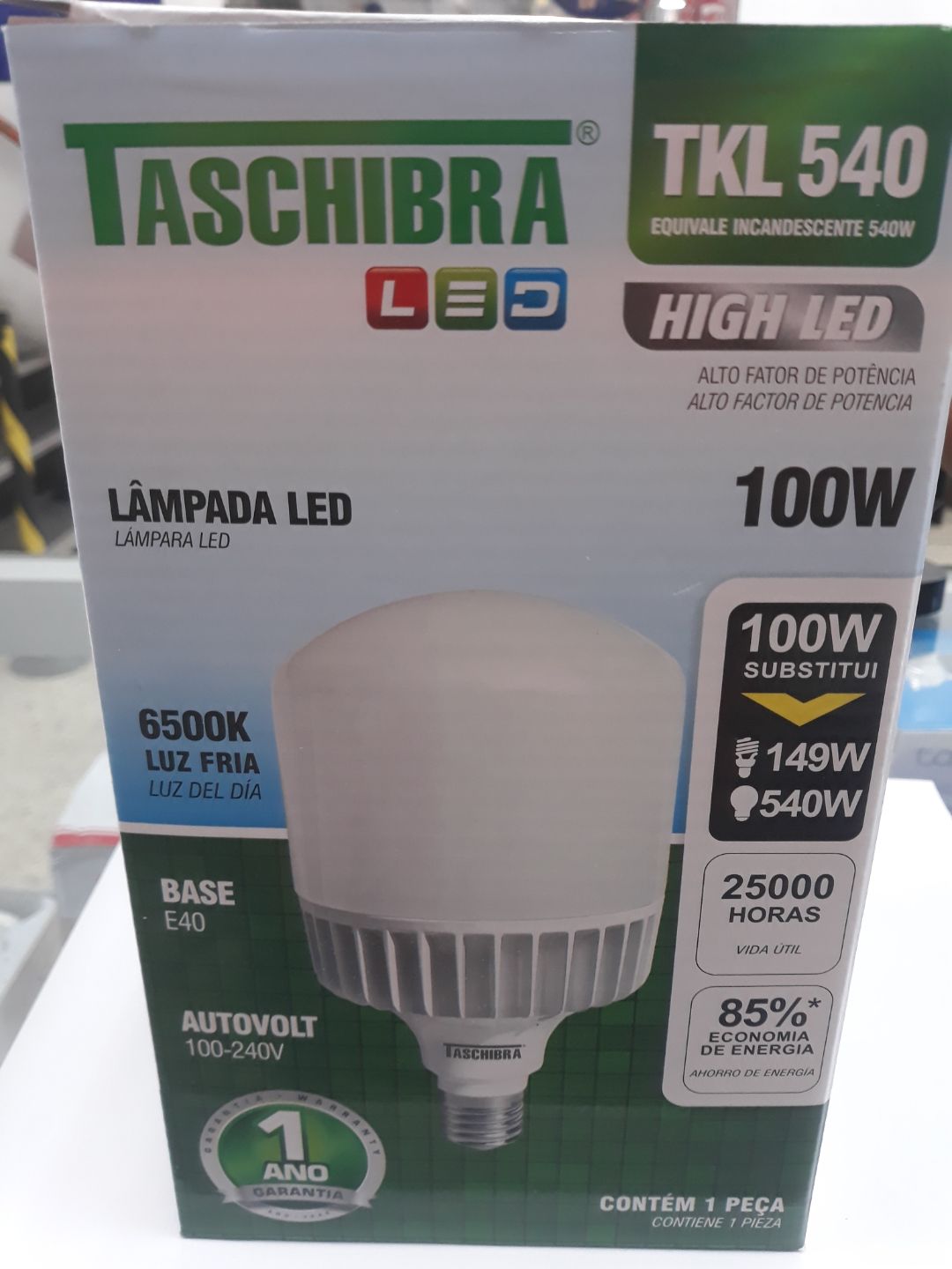 LAMPADA BULBO LED 100W BIVOLT E40 6500K BCO