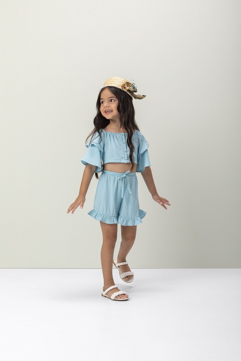 Conjunto Blusinha e Shorts Coco Kids Mini Lady - Foto 0