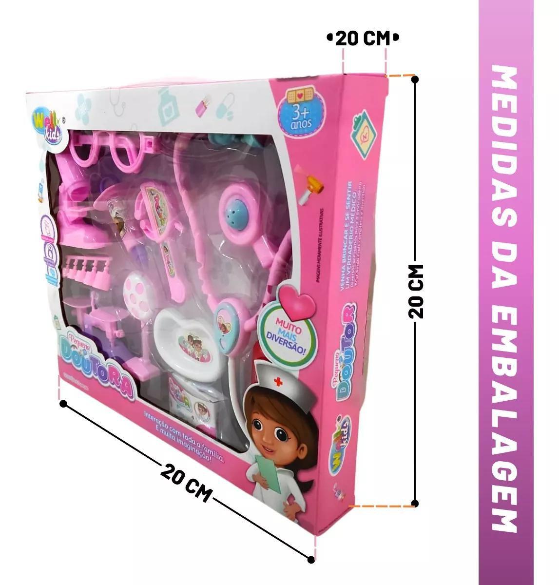 Brinquedo Kit Médico Infantil Doutora Rosa 10 Peças