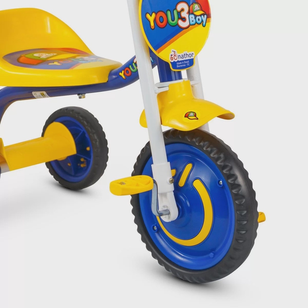 Triciclo Infantil You 3 Boy Amarelo e Azul Nathor