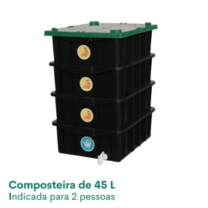 Composteira Convencional 45L (Kit P4) - Preto
