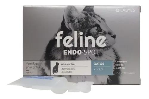 Feline Endospot P/ Gatos Acima De 5kg 1,20ml- Labyes