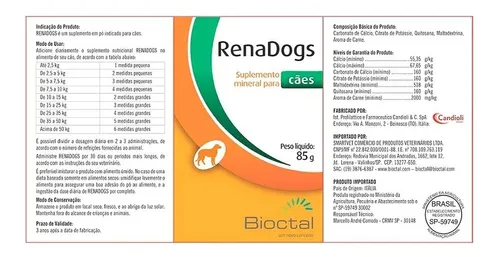 Tratamento Renal Renadogs Para Cães Bioctal 85g