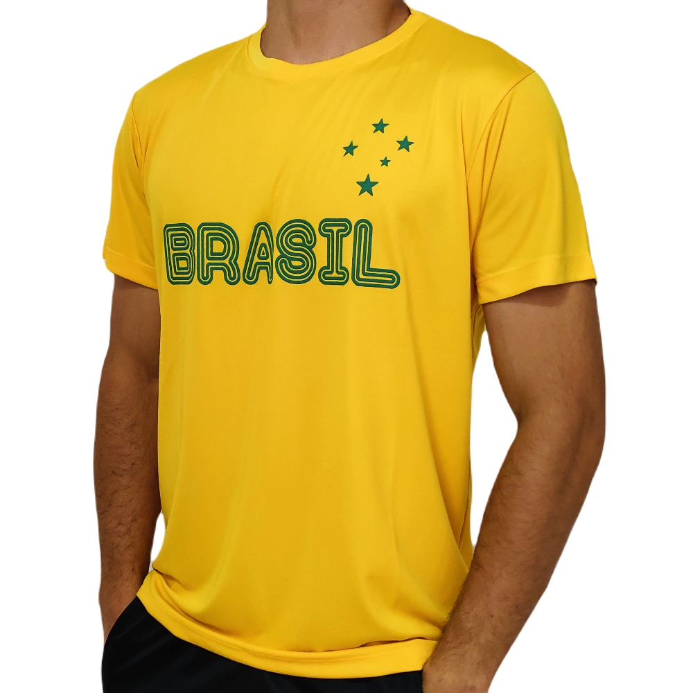 Camisa Brasil Estrela Penta Amarela - Masculino