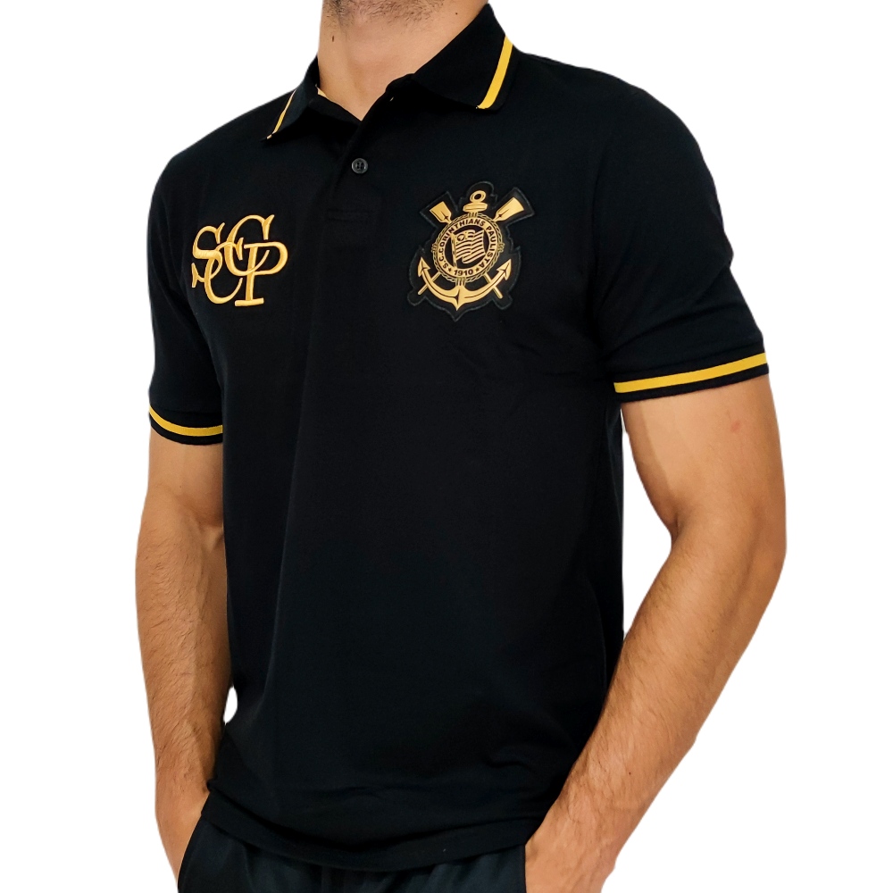 Camisa Corinthians Polo Retro Gold - Masculino