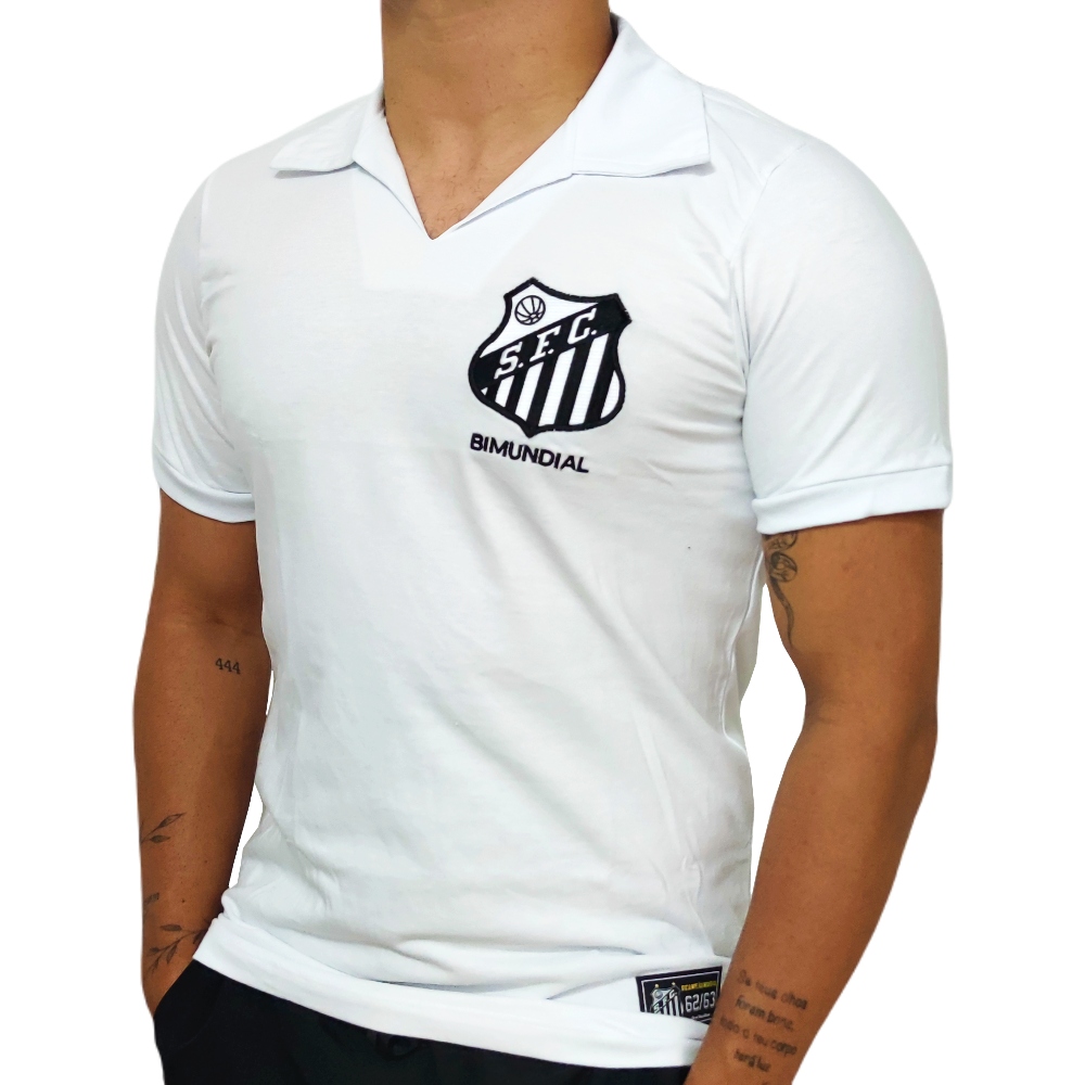 Camisa Santos Retro Bi Mundial 62/63 Branca - Masculino