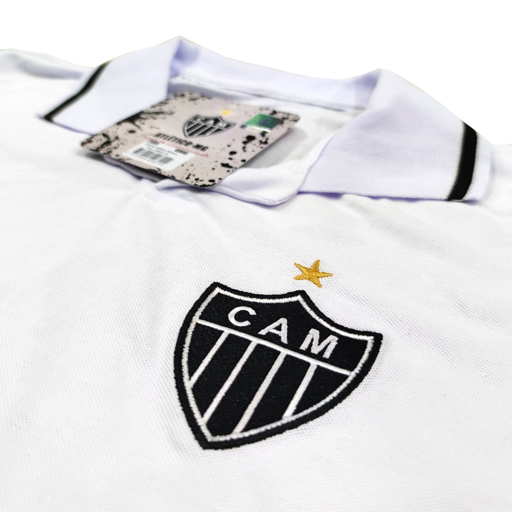 Kit Atlético Mineiro Oficial - Camisa Polo Branca + Caneca + Chaveiro - Masculino