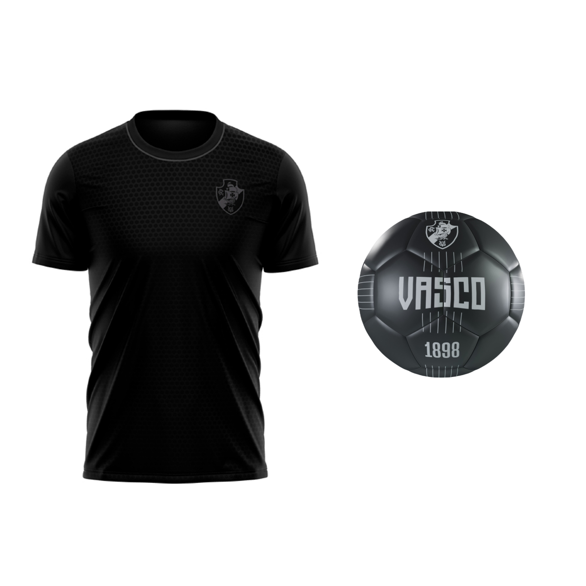 Kit Camisa Vasco da Gama Infantil Might + Bola Black