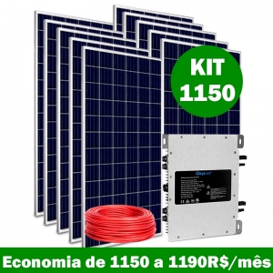 KIT 1150 - Kit Geração de Energia Elétrica. Economia de 1.150 a 1.190R$/mês.