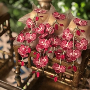 Embalagem Orquídea - Pacote com 10 unidades - Modelo Bordado de Efeito Cascata