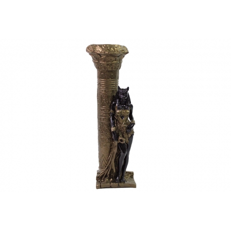 Estátua Bastet Pedestal em Resina