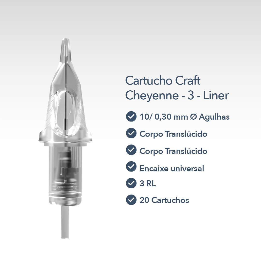 Cartucho Craft Cheyenne - 3-Liner (Caixa 20 unidades) - Foto 1