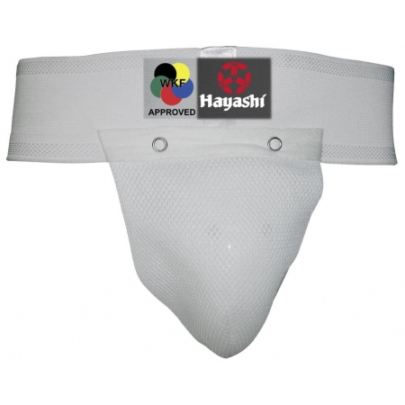 Protetor Genital/Coquilha Masculino Branco para Karate WKF Aprovado - Hayashi