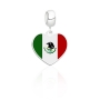 Berloque Coração com Bandeira México