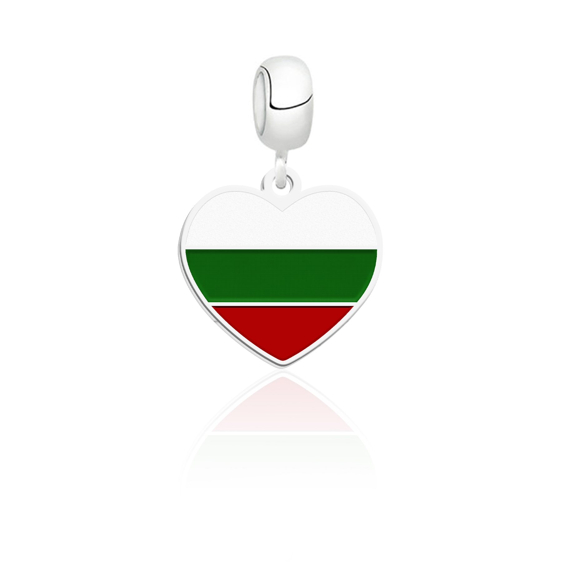 Berloque Coração com Bandeira Bulgária