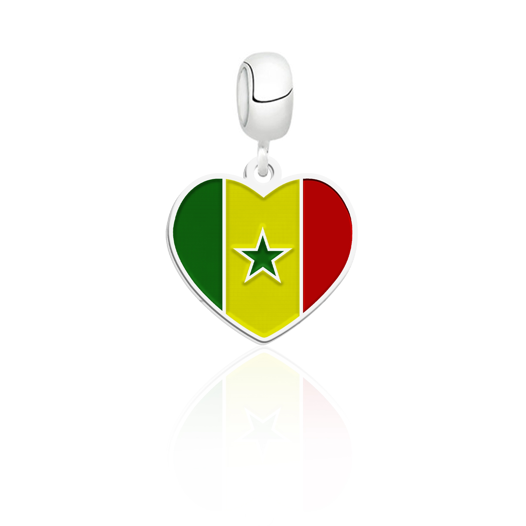 Berloque Coração com Bandeira Senegal