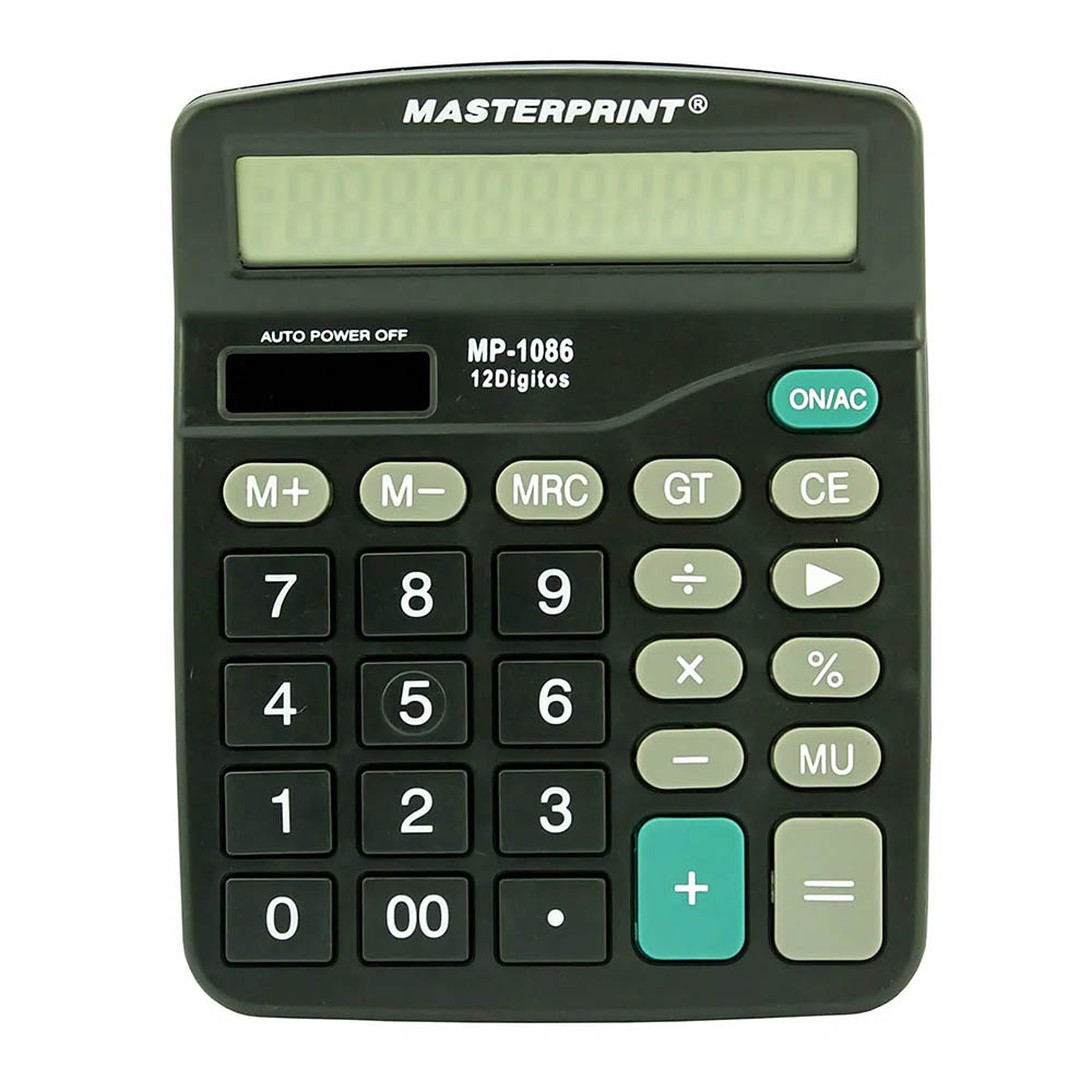 Calculadora de Mesa Masterprint, 12 Dígitos, Preto - MP 1086 - Foto 0