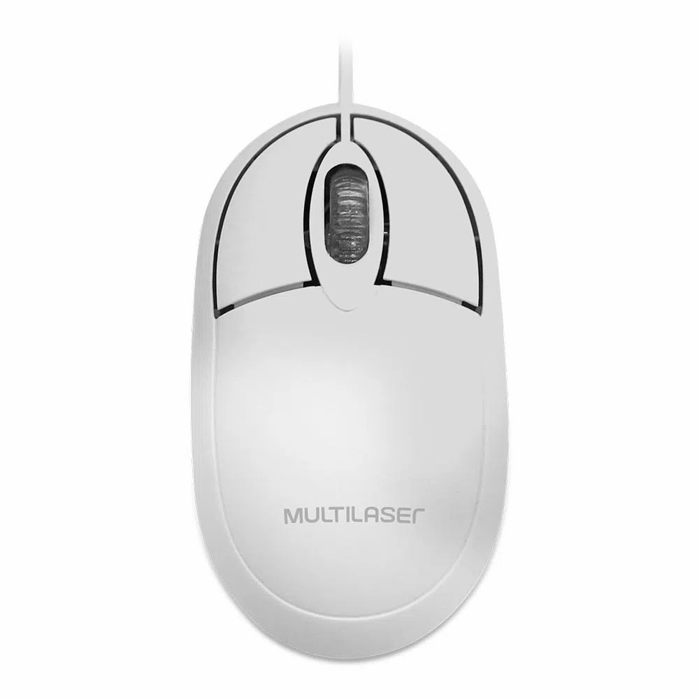 Mouse com Fio Multilaser Classic, USB, 1200 DPI, 1,2m, Branco - MO302 - Foto 0
