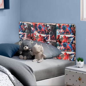 Cabeceira Juveil 90 cm Super Herói Spider Man Azul SOFA STORE