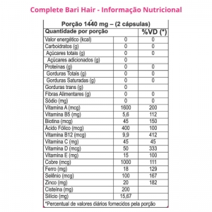 Complete Bari Hair - Vitamina para cabelos 60 capsulas