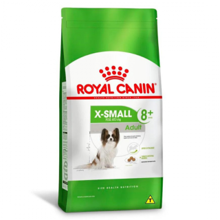 Ração Royal Cann X-Small Adult 8+ para Cães Sênior Raças Miniaturas Acima de 8 Anos de Idade 